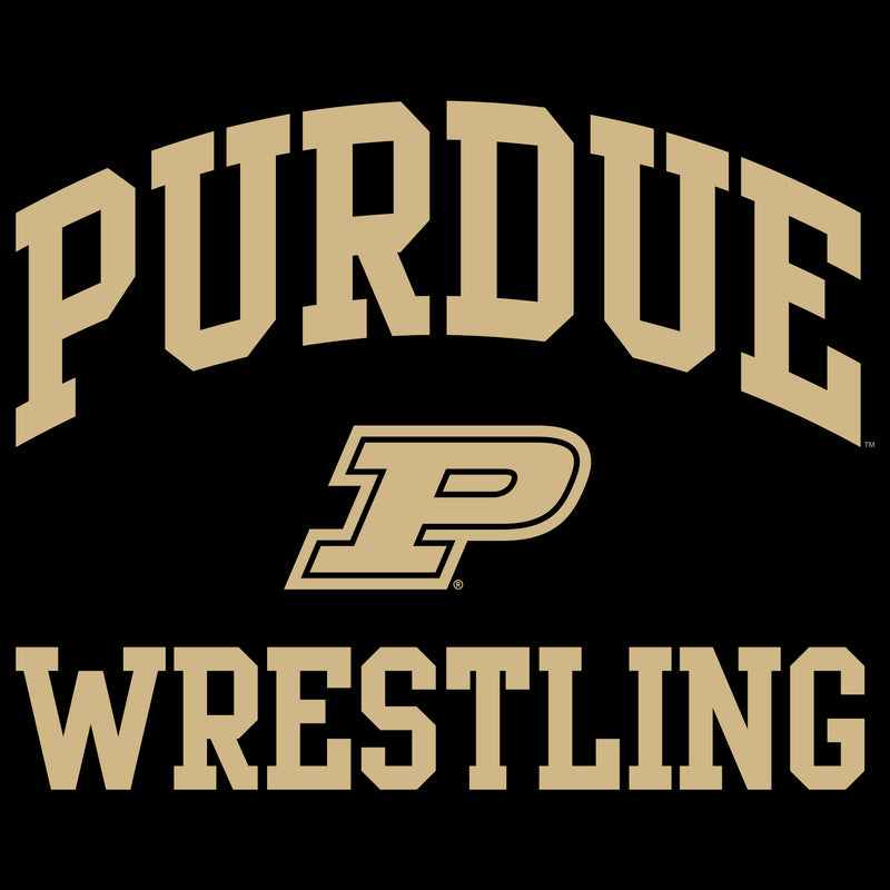 Purdue University Boilermakers Arch Logo Wrestling Long Sleeve T Shirt - Black