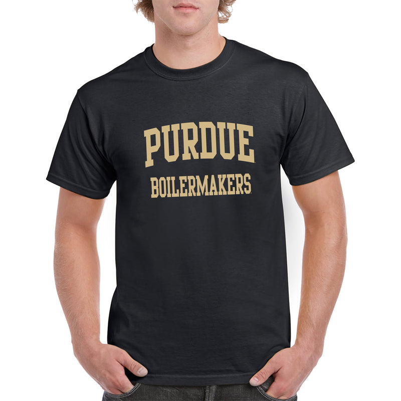 Purdue University Boilermakers Front Back Print Short Sleeve T Shirt - Black