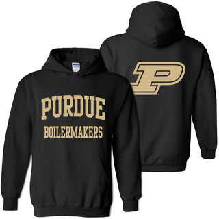 Purdue University Boilermakers Front Back Print Hoodie - Black