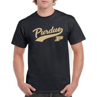 Purdue University Boilermakers Baseball Jersey Script Short Sleeve T-Shirt - Black