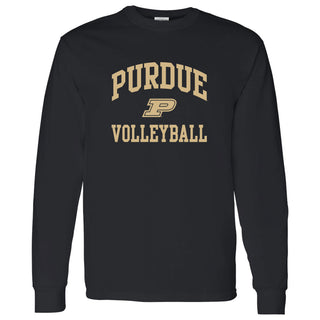 Purdue University Boilermakers Arch Logo Volleyball Long Sleeve T Shirt - Black