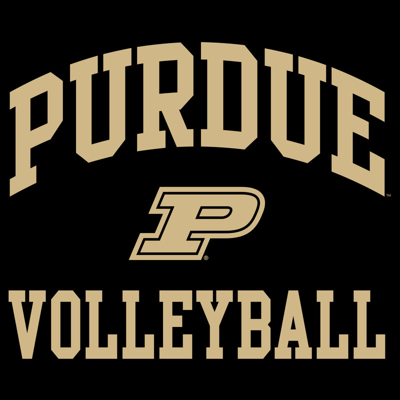 Purdue University Boilermakers Arch Logo Volleyball Long Sleeve T Shirt - Black