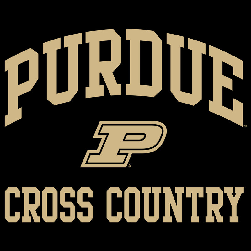 Purdue University Boilermakers Arch Logo Cross Country Long Sleeve T Shirt - Black
