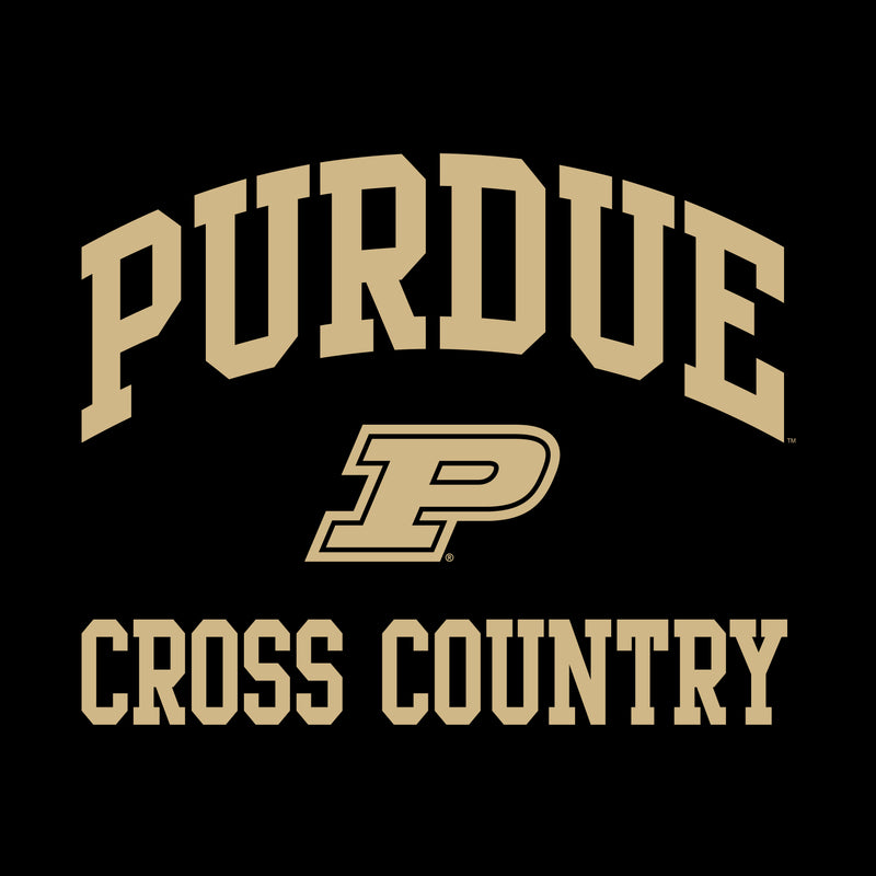 Purdue University Boilermakers Arch Logo Cross Country Short Sleeve T Shirt - Black