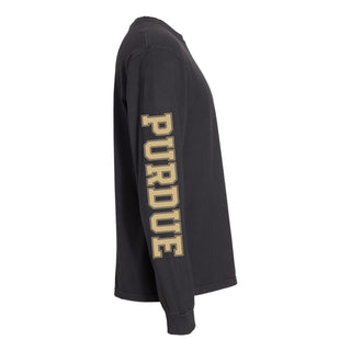 Purdue University Boilermakers Double Sleeve Comfort Colors Long Sleeve T Shirt - Black