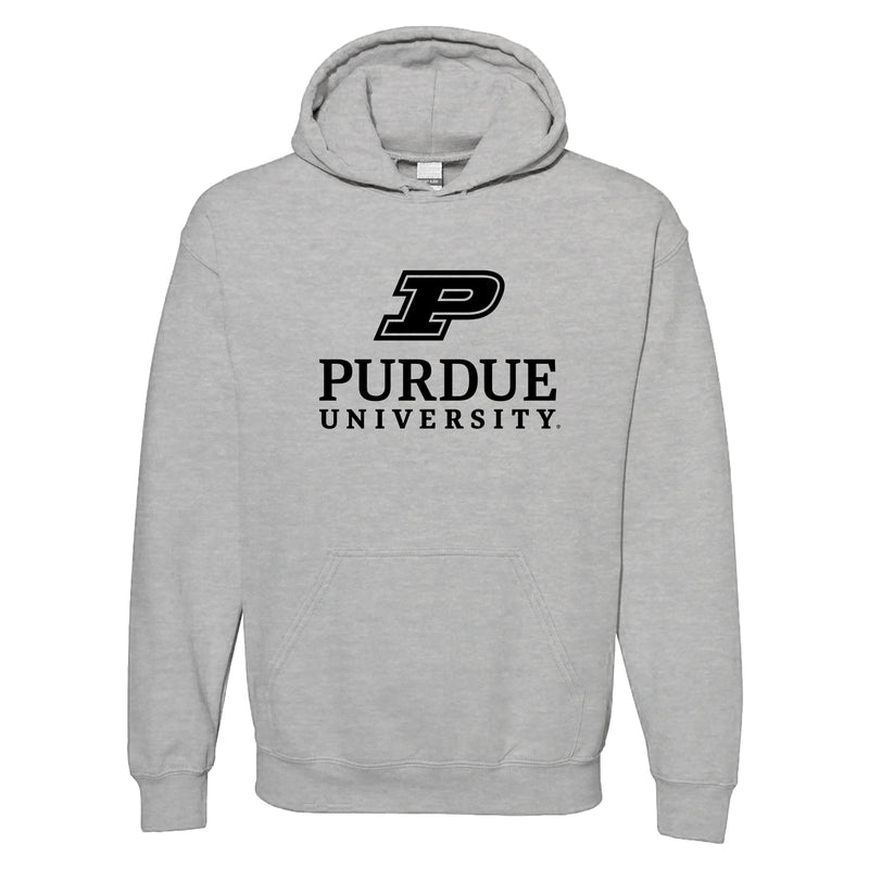 Purdue University Boilermakers Institutional Logo Cotton Hoodie - Sport Grey
