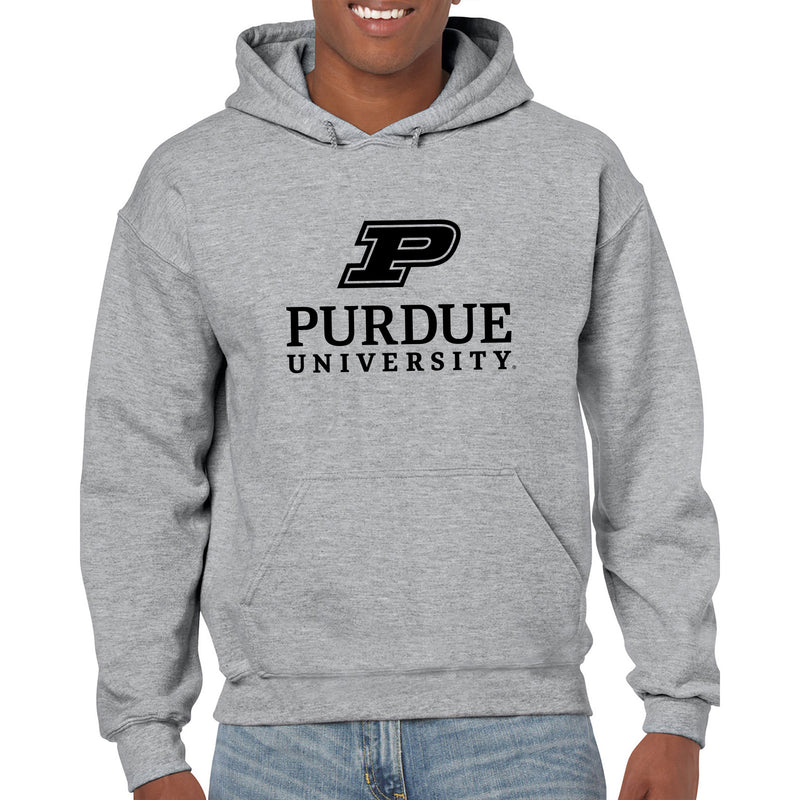 Purdue University Boilermakers Institutional Logo Cotton Hoodie - Sport Grey