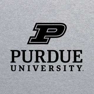 Purdue University Boilermakers Institutional Logo Cotton Long Sleeve T Shirt - Sport Grey