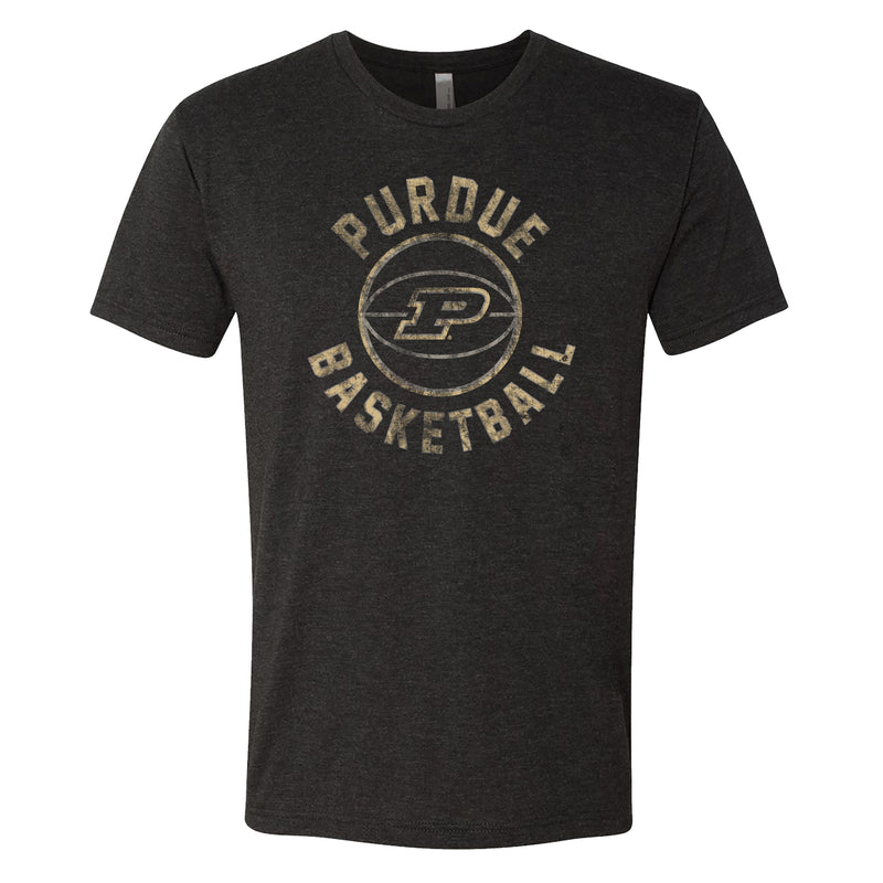 Purdue University Boilermakers Basketball Distress Next Level Short Sleeve T Shirt - Vintage Black