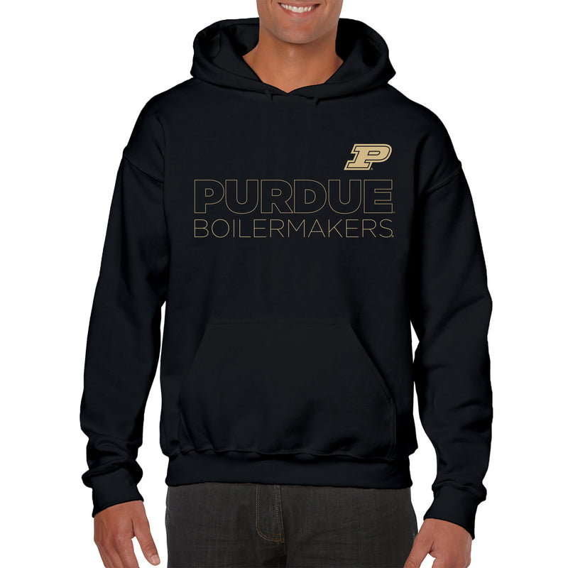 Purdue University Boilermakers Modern Outline Hoodie - Black