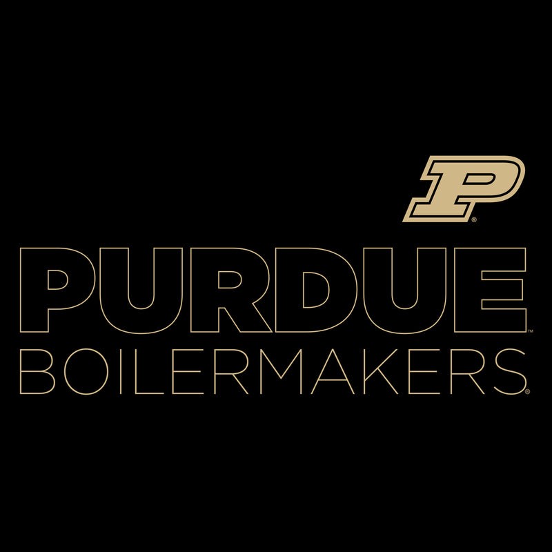 Purdue University Boilermakers Modern Outline Crewneck Sweatshirt - Black