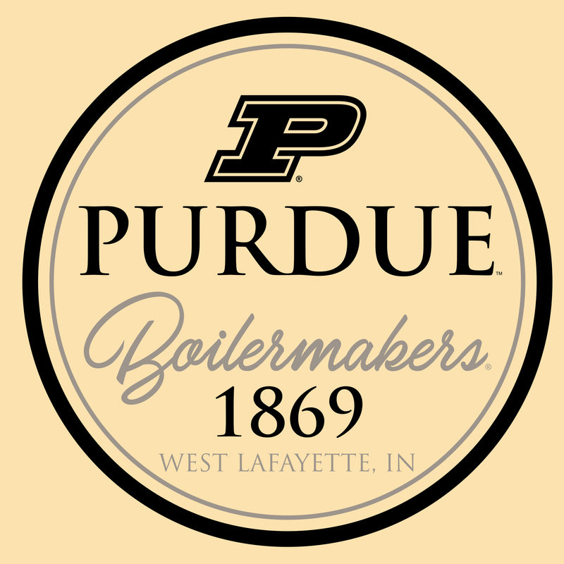 Purdue University Boilermakers Classic Circle Short Sleeve T Shirt - Vegas Gold