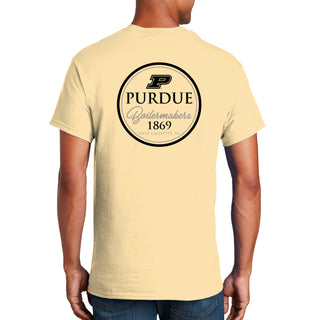 Purdue University Boilermakers Classic Circle Short Sleeve T Shirt - Vegas Gold