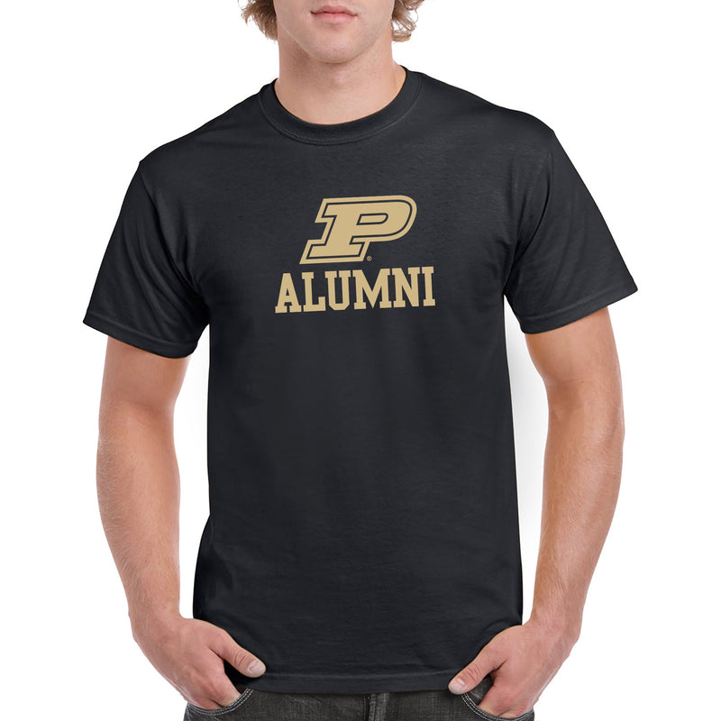 Purdue University Boilermakers Primary Logo Alumni Basic Cotton Short Sleeve T Shirt - Black