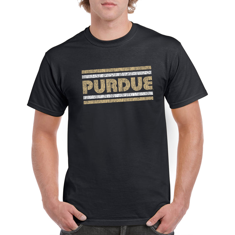 Purdue University Boilermakers Retro Underline Short Sleeve T-Shirt - Black