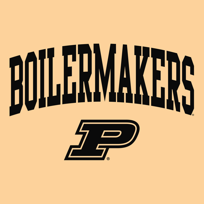 Purdue University Boilermakers Mascot Arch Logo Short Sleeve T Shirt - Vegas Gold