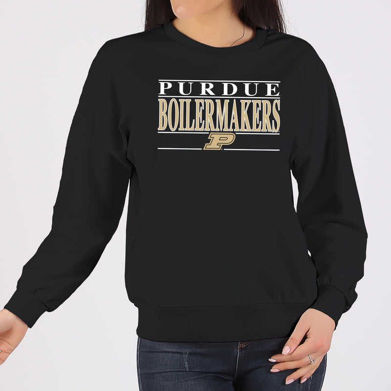 Purdue Boilermakers Headline Crewneck Sweatshirt - Black