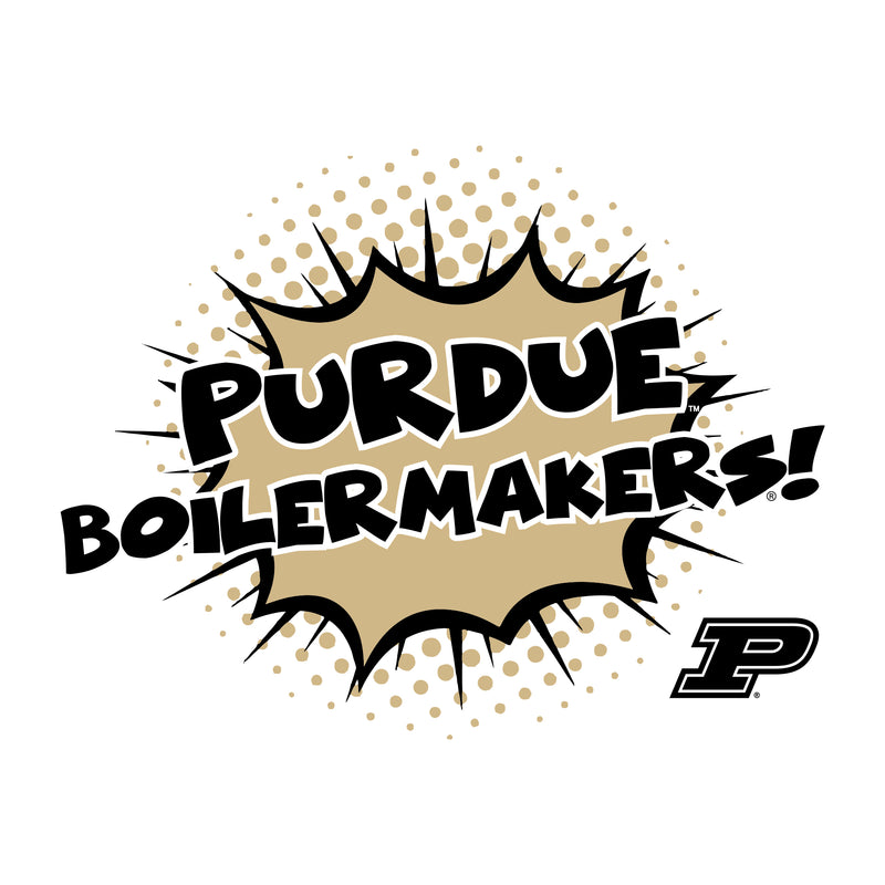 Purdue University Boilermakers Comic Blast Youth Basic Cotton Short Sleeve Tee - White