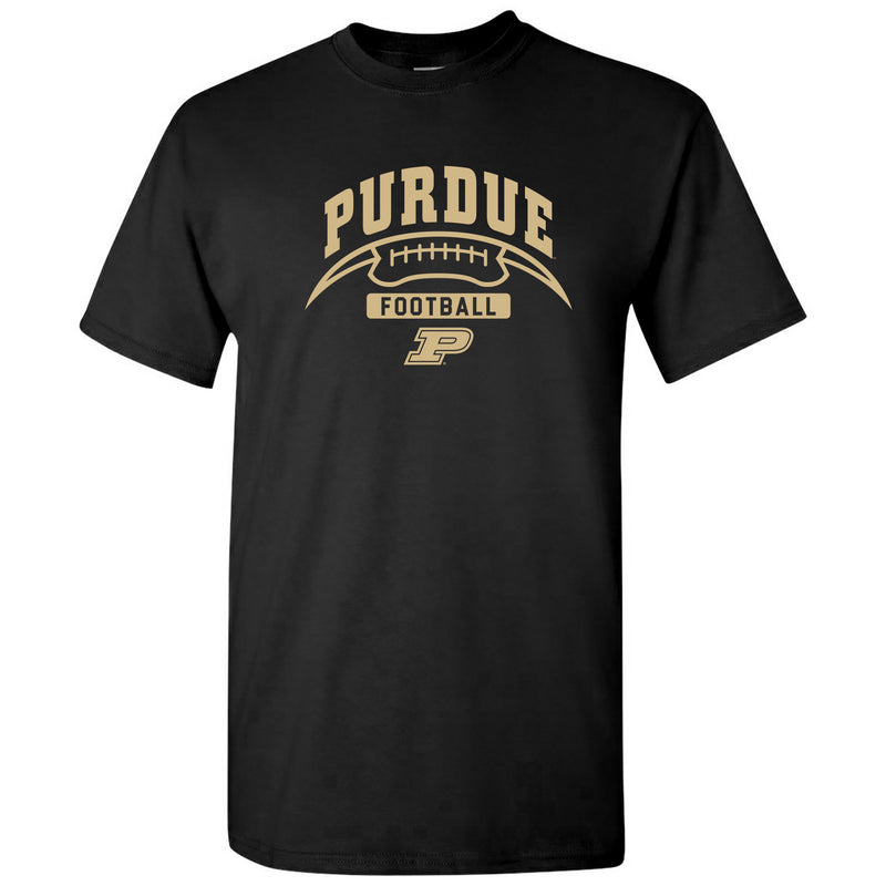 Purdue University Boilermakers Football Crescent Short Sleeve T Shirt - Black