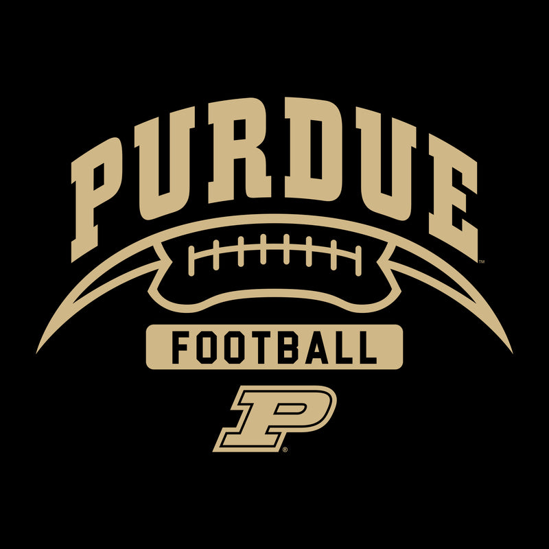 Purdue University Boilermakers Football Crescent Long Sleeve T Shirt - Black