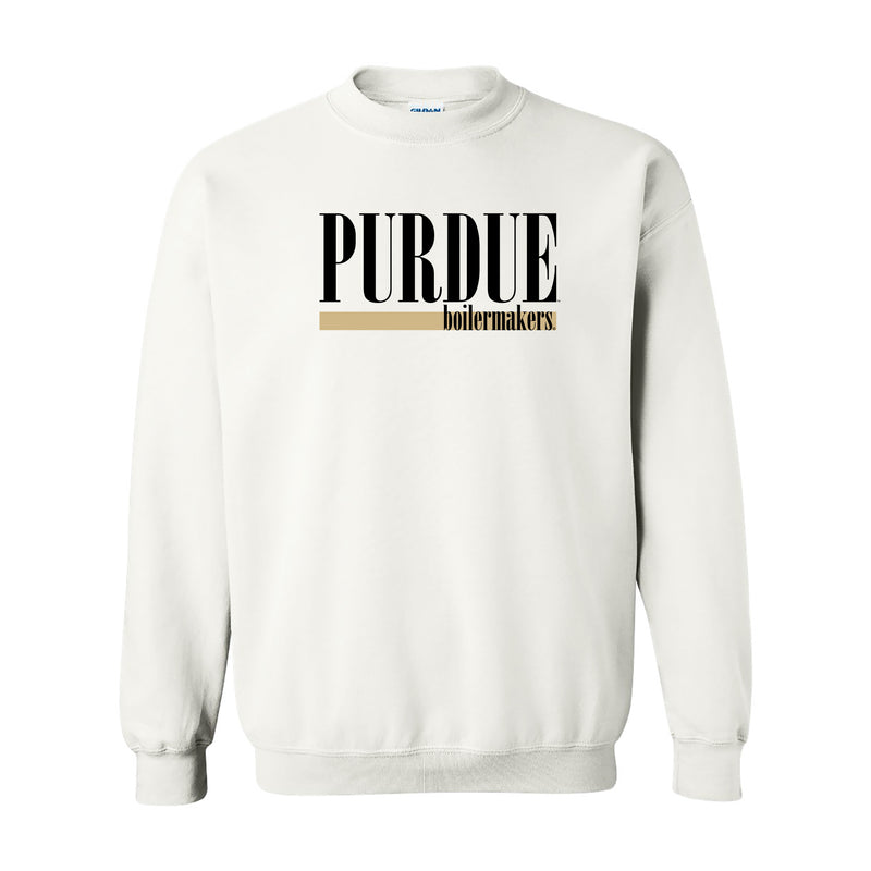 Purdue University Boilermakers Boldline Basic Cotton Crewneck Sweatshirt - White