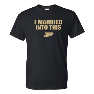 Purdue University Boilermakers I Married Into This Short Sleeve T-Shirt - Black