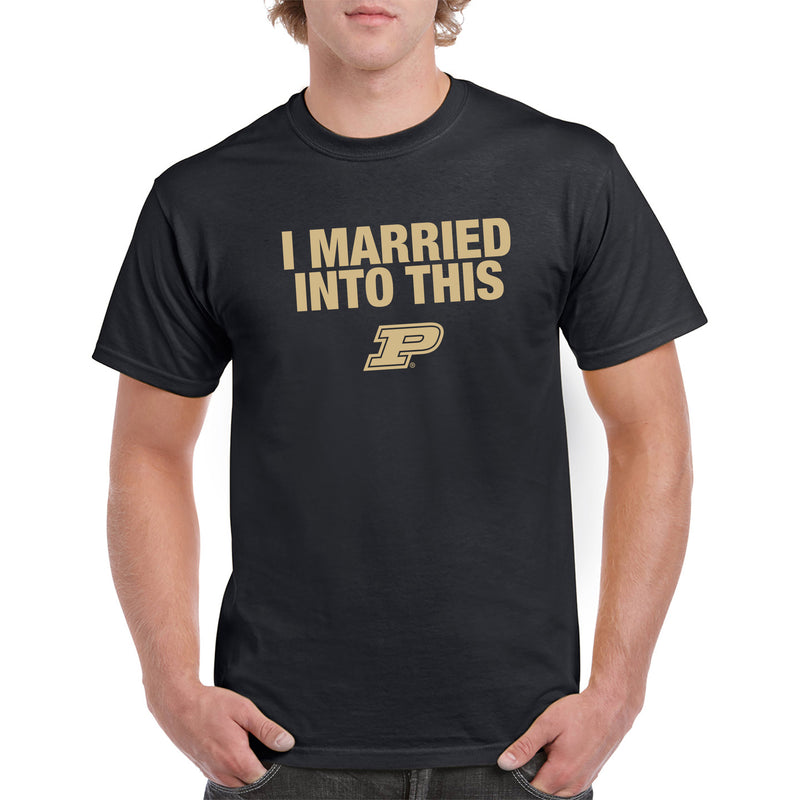 Purdue University Boilermakers I Married Into This Short Sleeve T-Shirt - Black