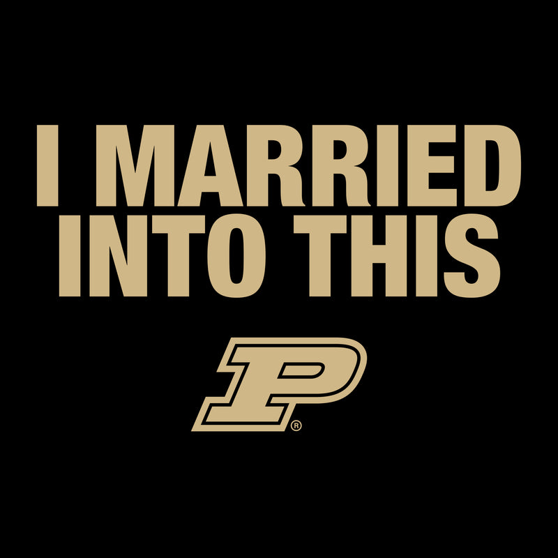 Purdue University Boilermakers I Married Into This Womens Short Sleeve T-Shirt - Black