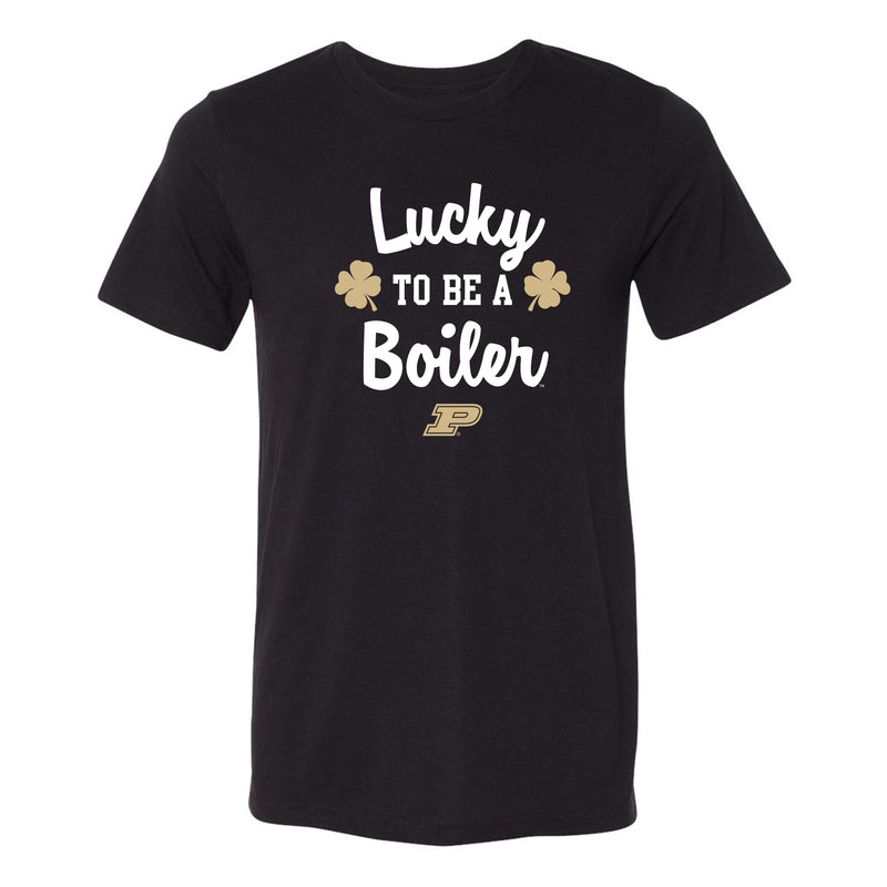 Purdue Boilermakers Lucky to be a Boiler Triblend T Shirt - Solid Black