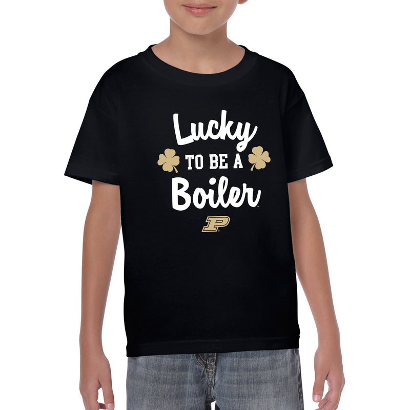 Purdue Boilermakers Lucky to be a Boiler Youth T Shirt - Black