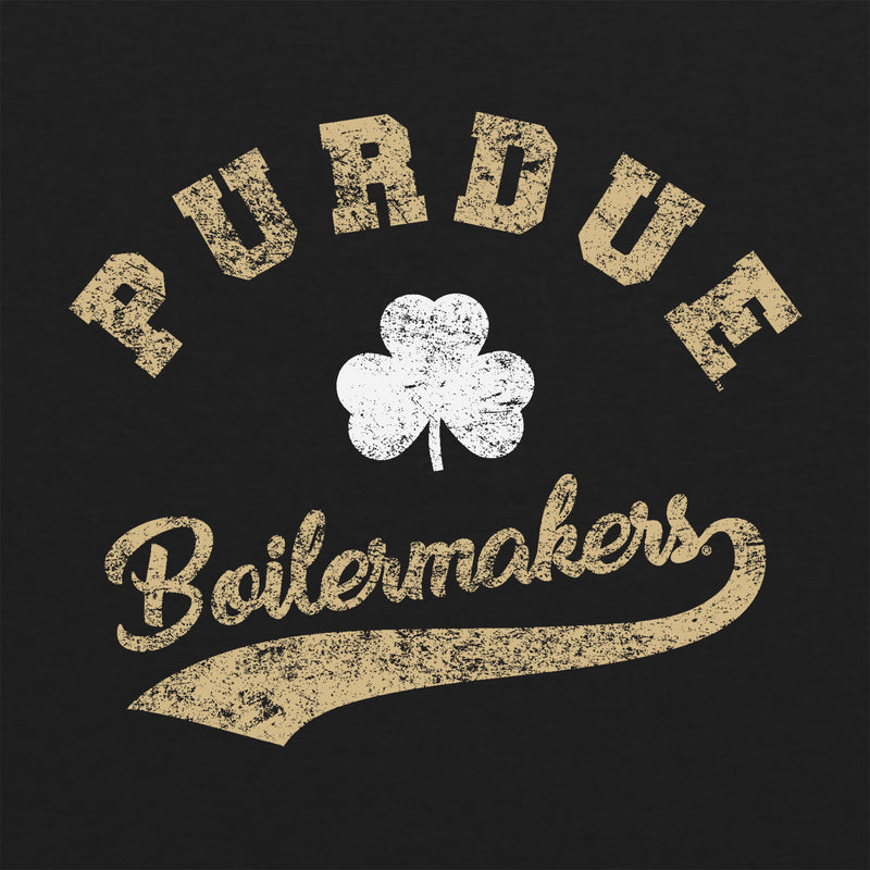 Purdue Boilermakers Retro Clover Script Triblend T Shirt - Vintage Black
