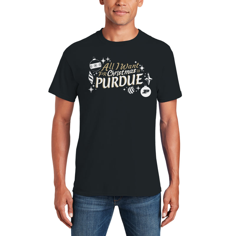 Purdue Boilermakers All I Want For Christmas Is Purdue T Shirt - Black