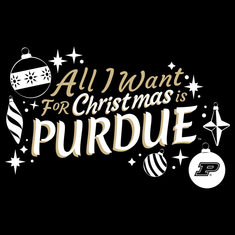 Purdue Boilermakers All I Want For Christmas Is Purdue T Shirt - Black