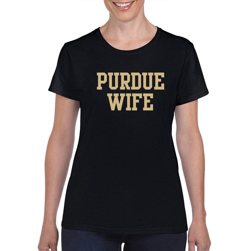 Purdue Boilermakers Basic Block Wife Women's T Shirt - Black