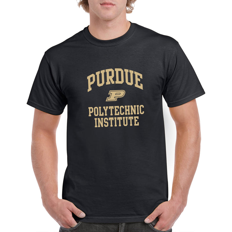 Purdue Arch Logo Polytechnic Institute T Shirt - Black
