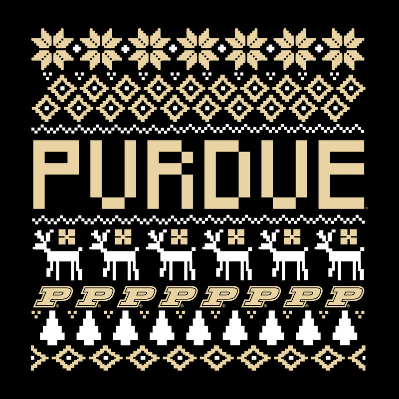 Purdue University Boilermakers Holiday Sweater Crewneck Sweatshirt - Black