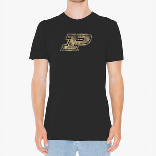 Purdue University Boilermakers Distress Logo Short Sleeve T Shirt - Vintage Black