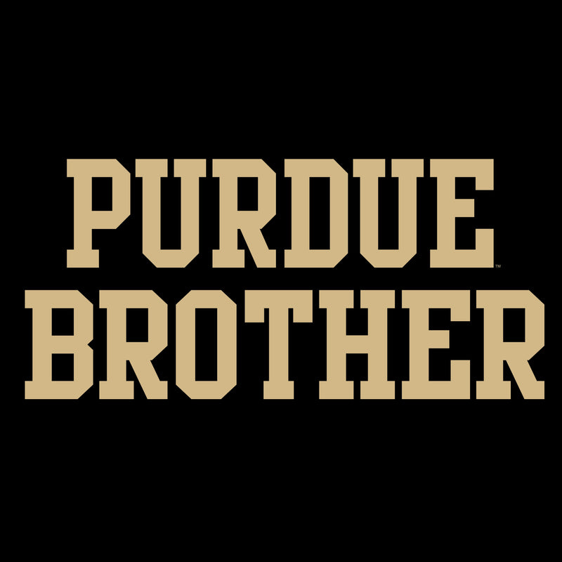 Purdue University Boilermakers Basic Block Brother Basic Cotton Short Sleeve T Shirt - Black