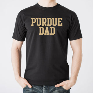 Purdue University Boilermakers Basic Block Dad Basic Sleeve T Shirt - Black