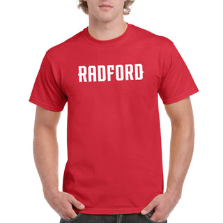 Radford University Highlanders Basic Block Cotton Short Sleeve T Shirt - Red