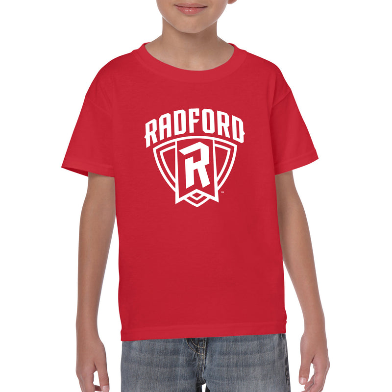 Radford University Highlanders Arch Logo Basic Cotton Short Sleeve Youth T Shirt - Red