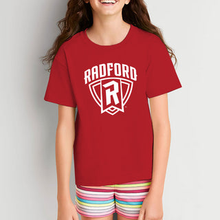 Radford University Highlanders Arch Logo Basic Cotton Short Sleeve Youth T Shirt - Red