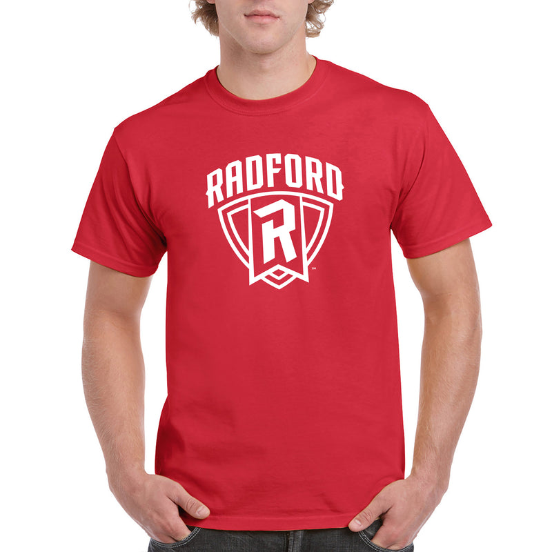 Radford University Highlanders Arch Logo Basic Cotton Short Sleeve T Shirt - Red
