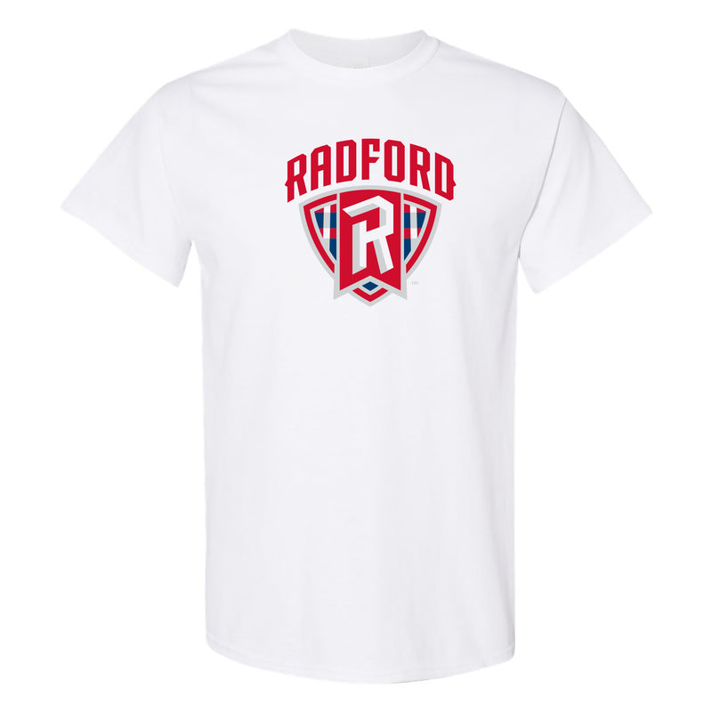 Radford University Highlanders Arch Logo Basic Cotton Short Sleeve T Shirt - White