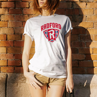 Radford University Highlanders Arch Logo Basic Cotton Short Sleeve T Shirt - White