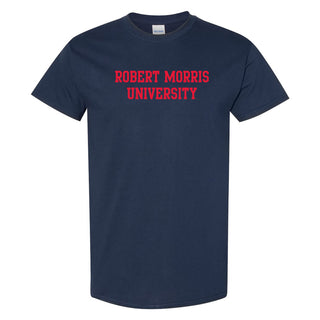 Robert Morris University Colonials Basic Block Short Sleeve T Shirt - Navy