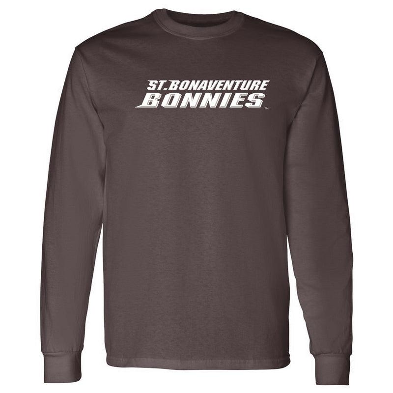 St. Bonaventure Bonnies Basic Block Long Sleeve T Shirt - Dark Chocolate