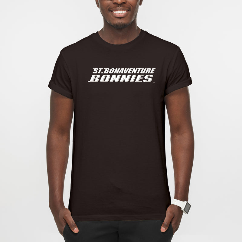 St. Bonaventure University Bonnies Basic Block T Shirt - Dark Chocolate