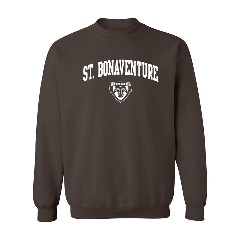 St. Bonaventure Bonnies Arch Logo Crewneck Sweatshirt - Dark Chocolate