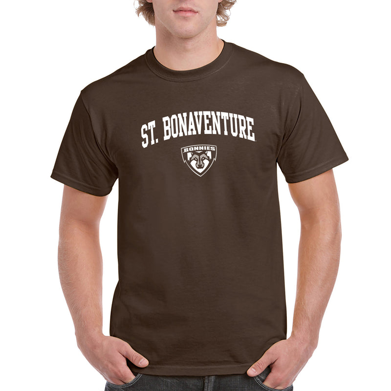 St. Bonaventure Bonnies Arch Logo T Shirt - Dark Chocolate